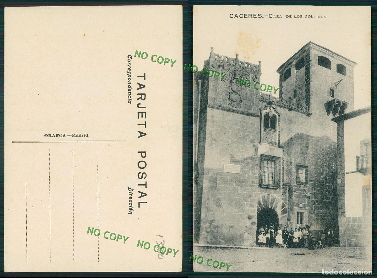 Postais: ESPANA - [OF #13880] - EXTREMADURA - C&Ccedil;�CERES - CASA DE LOS GOLFINES - MUY ANIMADA - RELOJ SOL