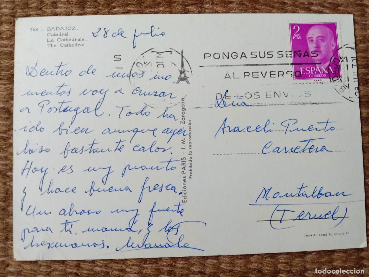 Postales: BADAJOZ - CATEDRAL - ED. PARIS - Foto 2