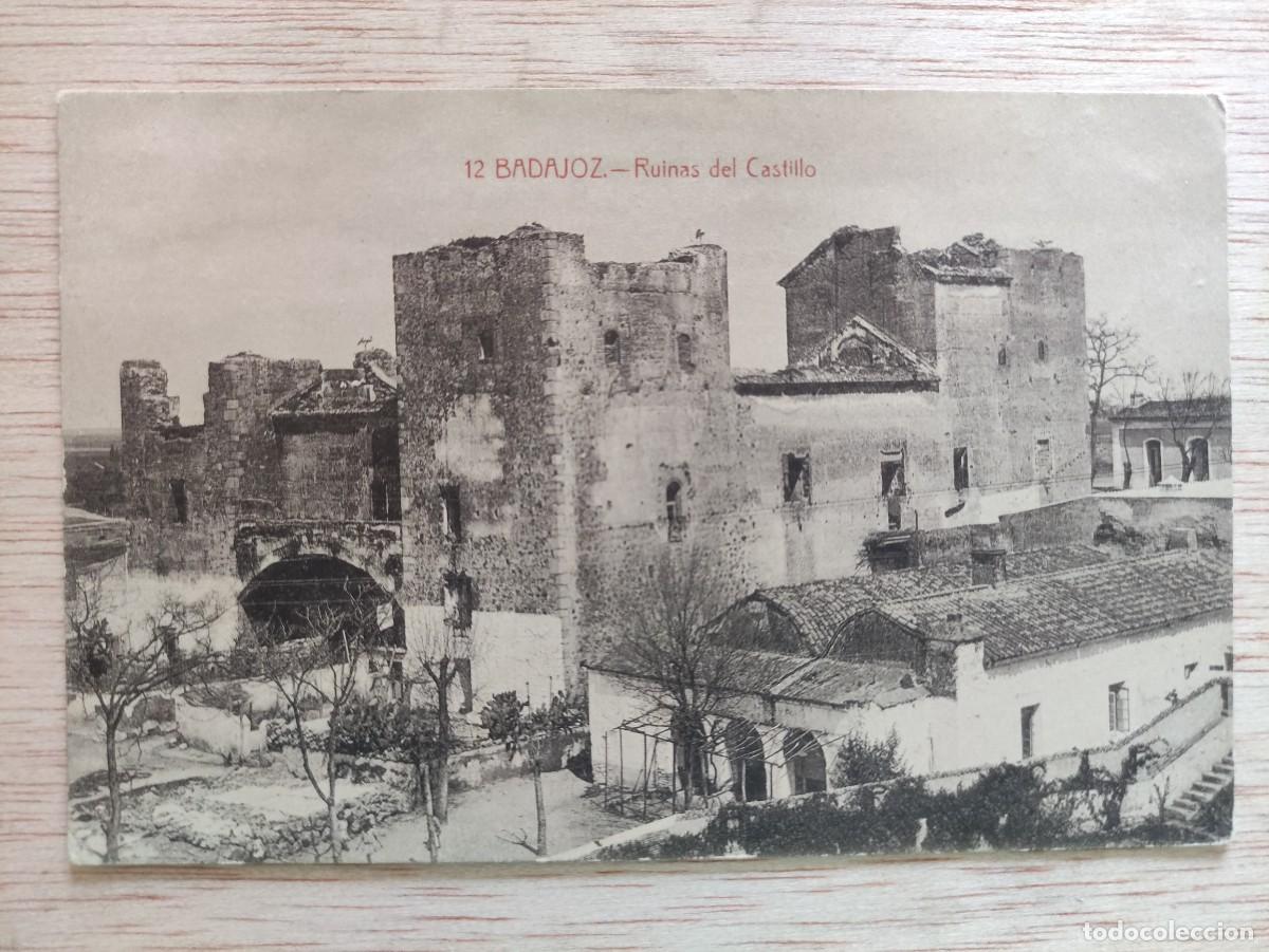 Postales: POSTAL BADAJOZ RUINAS DEL CASTILLO - Foto 1