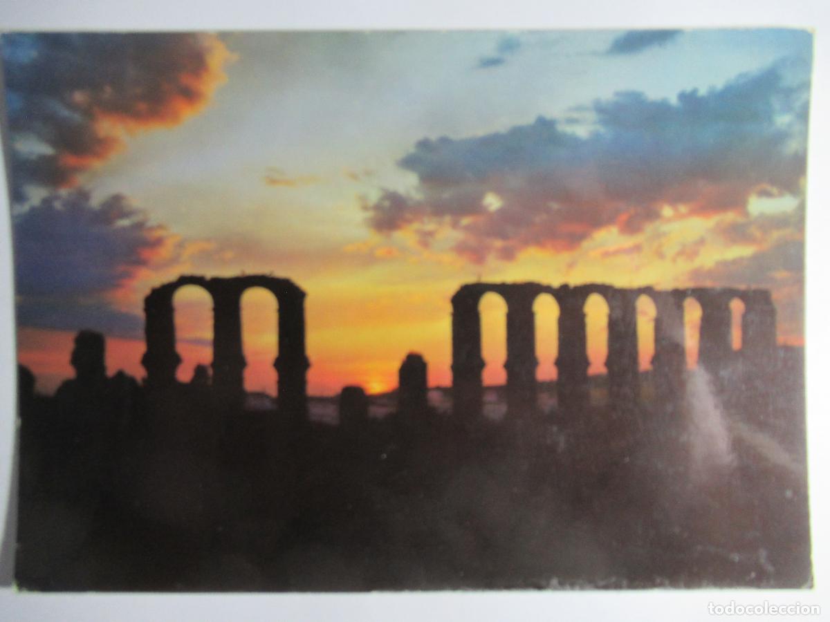 Postales: M&eacute;rida - Acueducto Romano. Puesta de sol - Foto 1