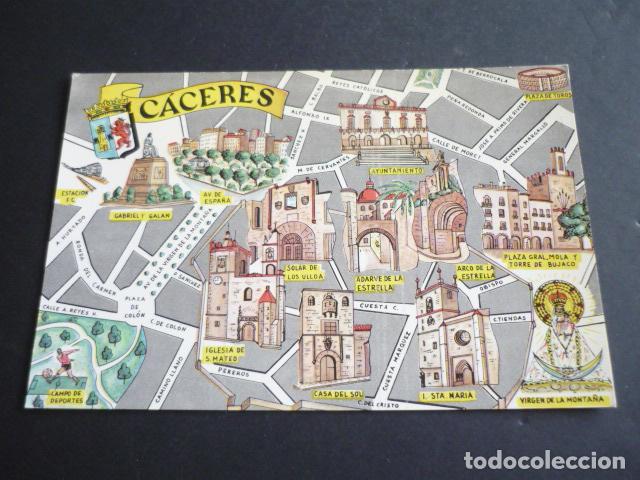 Postales: CACERES PLANO CIUDAD POSTAL - Foto 1