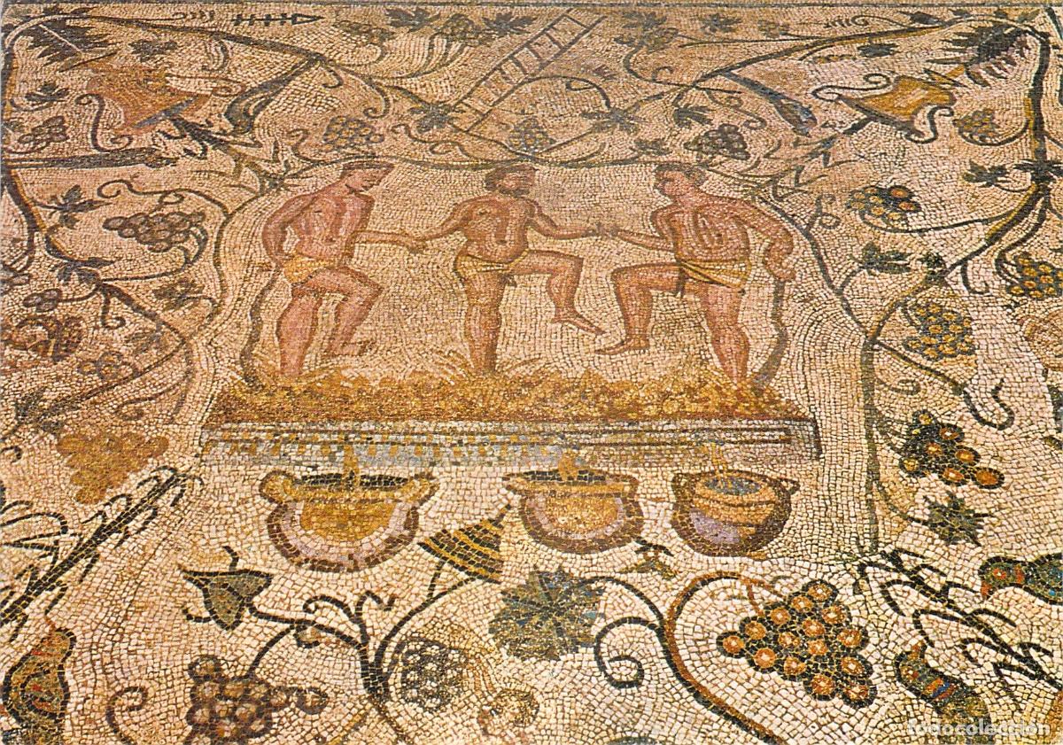 Postales: Postal Mosaico Romano de Oto&ntilde;o en M&eacute;rida, Extremadura