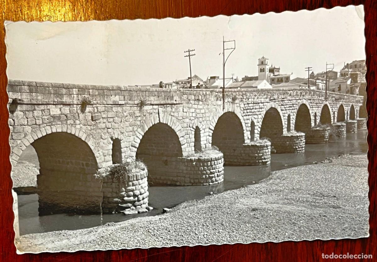Postales: Foto postal de M&eacute;rida. Puente romano sobre el rio Gudiana, detalle, Garcia Garrabella 2. Circulada