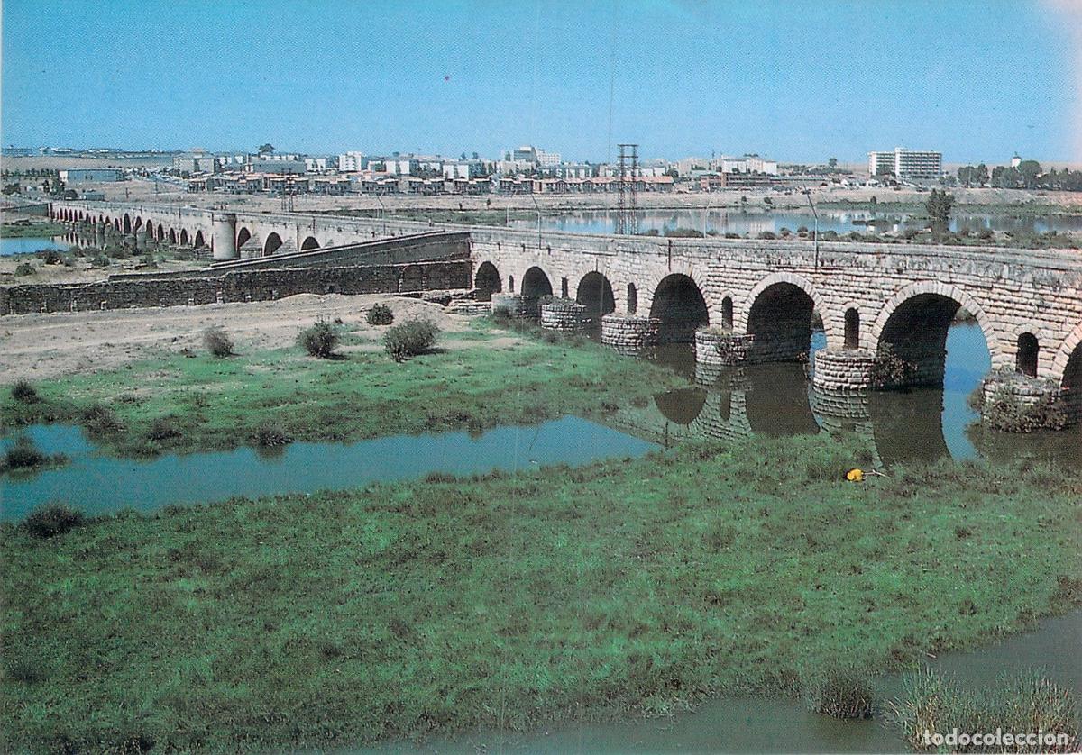 Postales: Postal de M&eacute;rida: Puente Romano sobre el R&iacute;o Guadiana