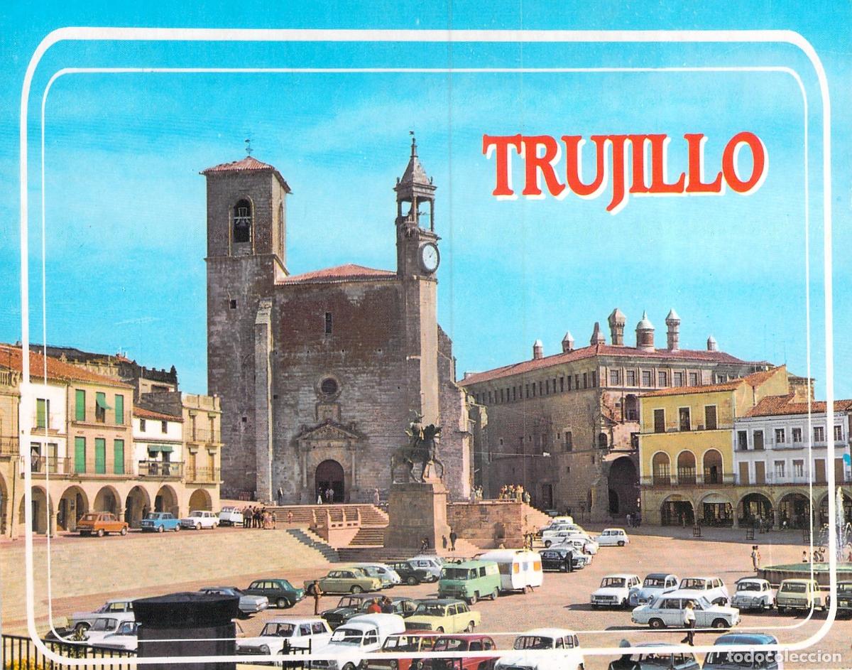 Postales: Postal de la Plaza Mayor de Trujillo en C&aacute;ceres