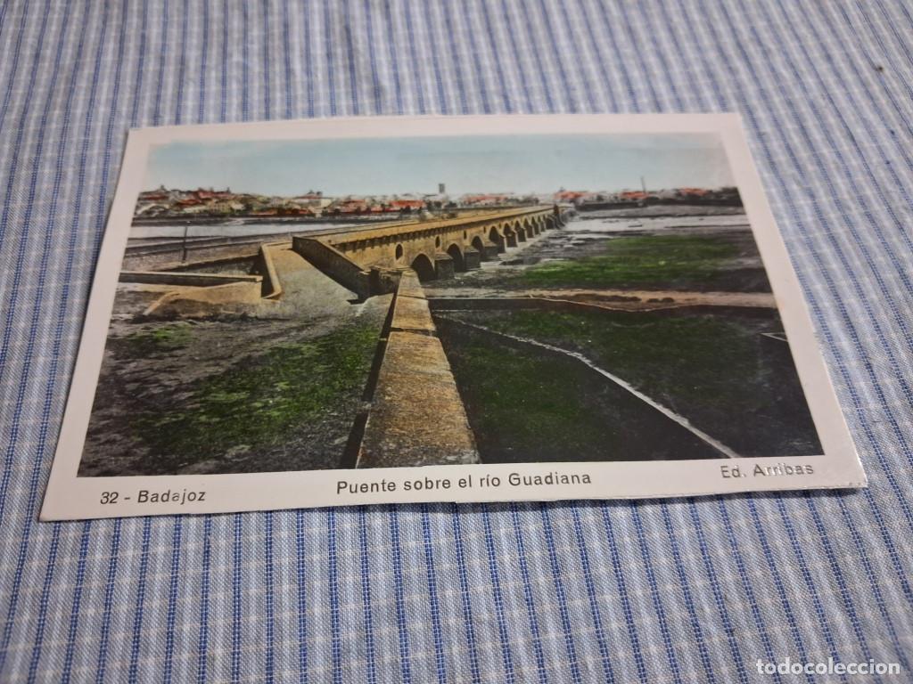 Postales: Postal antigua Extremadura. Badajoz. Puente sobre el r&iacute;o Guadiana. Ed Arribas 32.