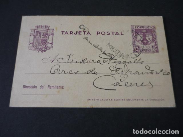 Postales: ALBALA CACERES TARJETA POSTAL CIRCULADA A CACERES 1940 CENSURA MILITAR ALBALA RARA