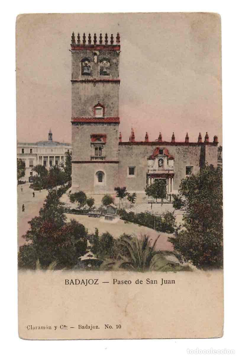 Postales: TARJETA POSTAL BADAJOZ PASEO DE SAN JUAN. CLARAMON Y CIA N&ordm; 10