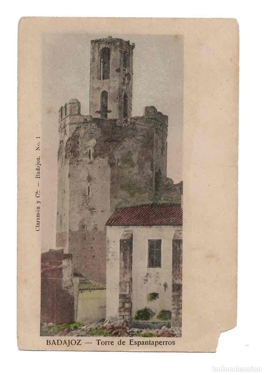 Postales: TARJETA POSTAL BADAJOZ TORRE DE ESPANTAPERROS. CLARAMON Y CIA N&ordm; 1