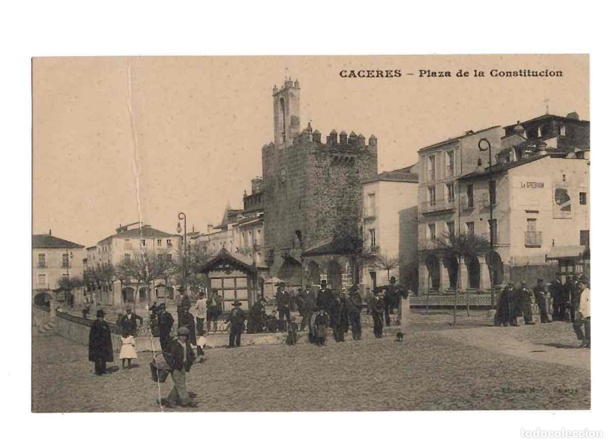 Postales: TARJETA POSTAL CACERES PLAZA DE LA CONSTITUCION. EDICION M.C.