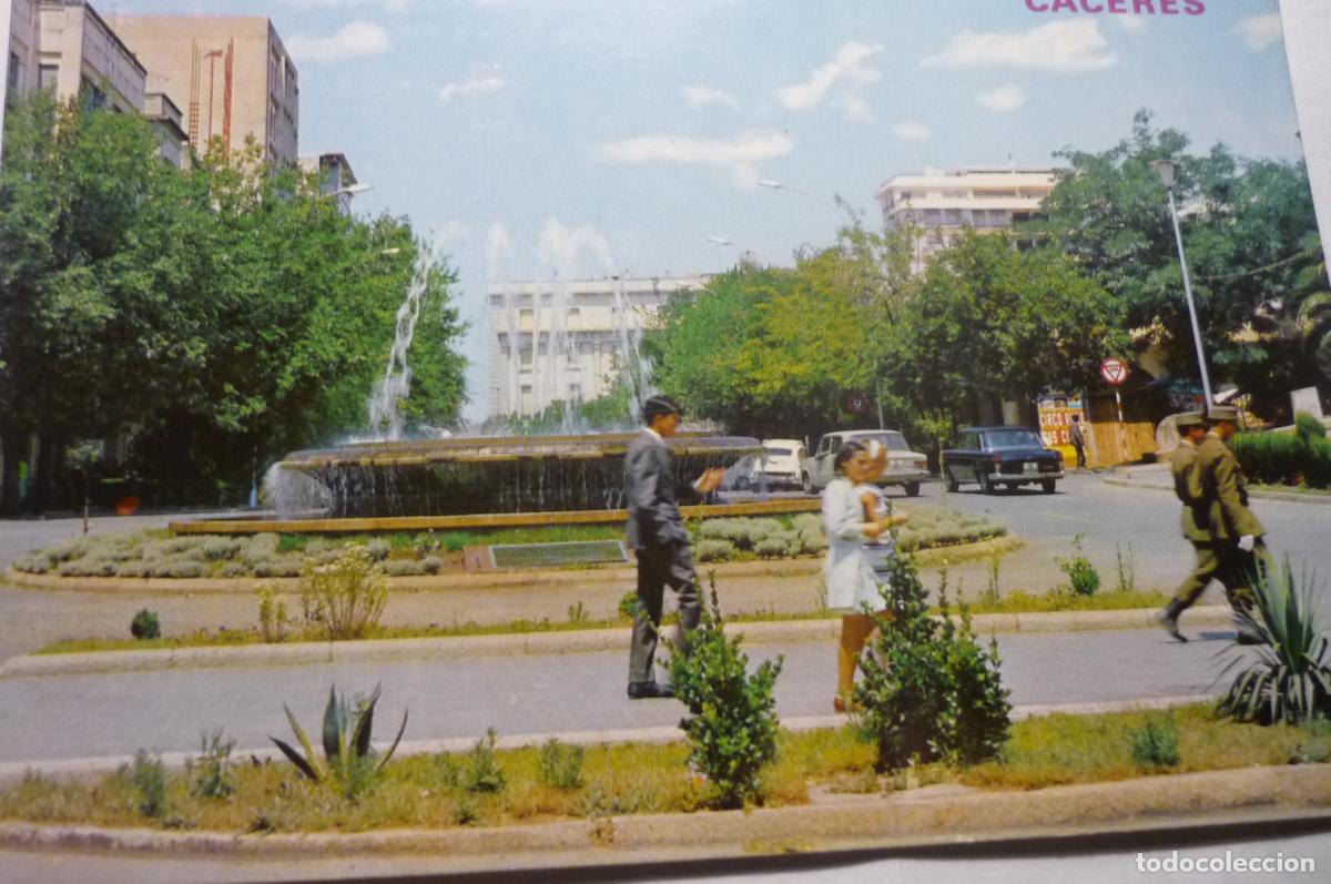 Postales: postal caceres av espa&ntilde;a fuente luminosa