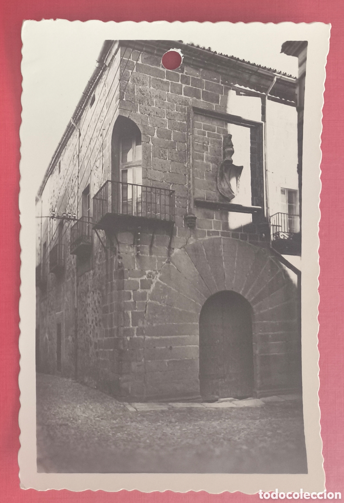 Postales: C&Aacute;CERES CASA QUEMADA CARVAJAL POSTAL FOTOGR&Aacute;FICA EXTREMADURA C. 1955