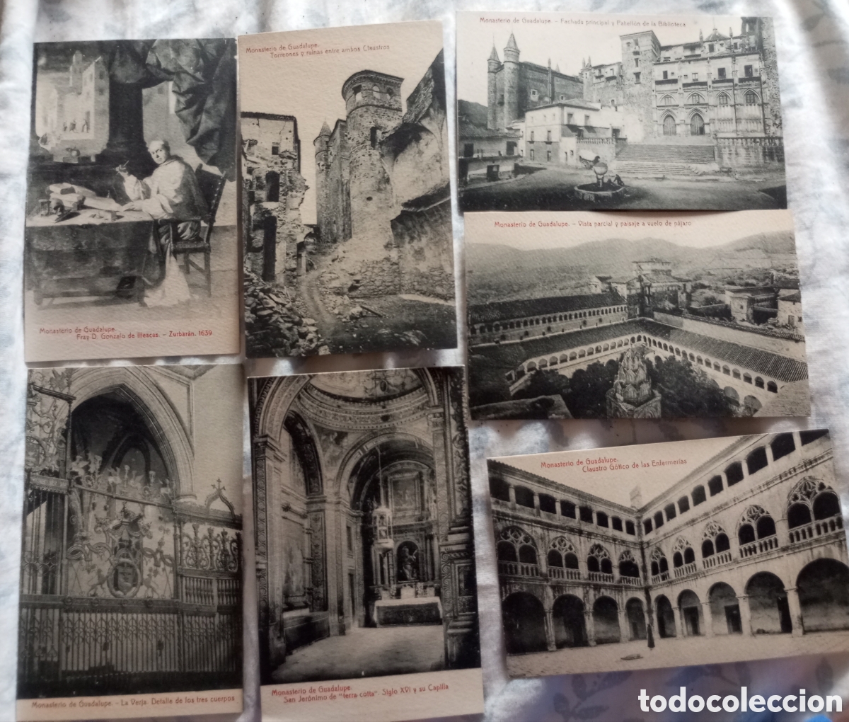 Postales: 16 postales del Monasterio de Guadalupe C&aacute;ceres fototipia Thomas.Barcelona