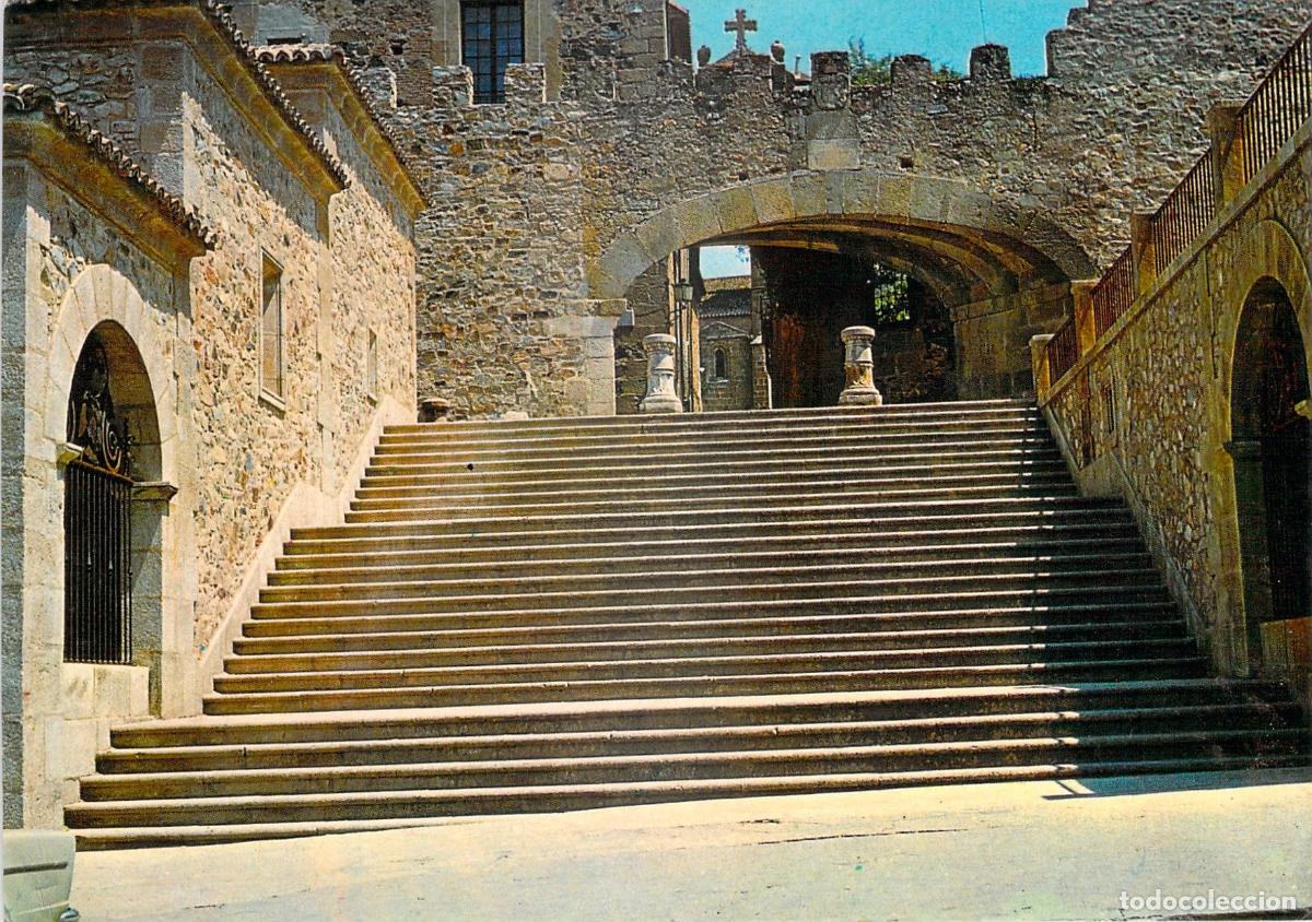 Postales: Postal de la Escalinata y Arco de la Estrella en C&aacute;ceres