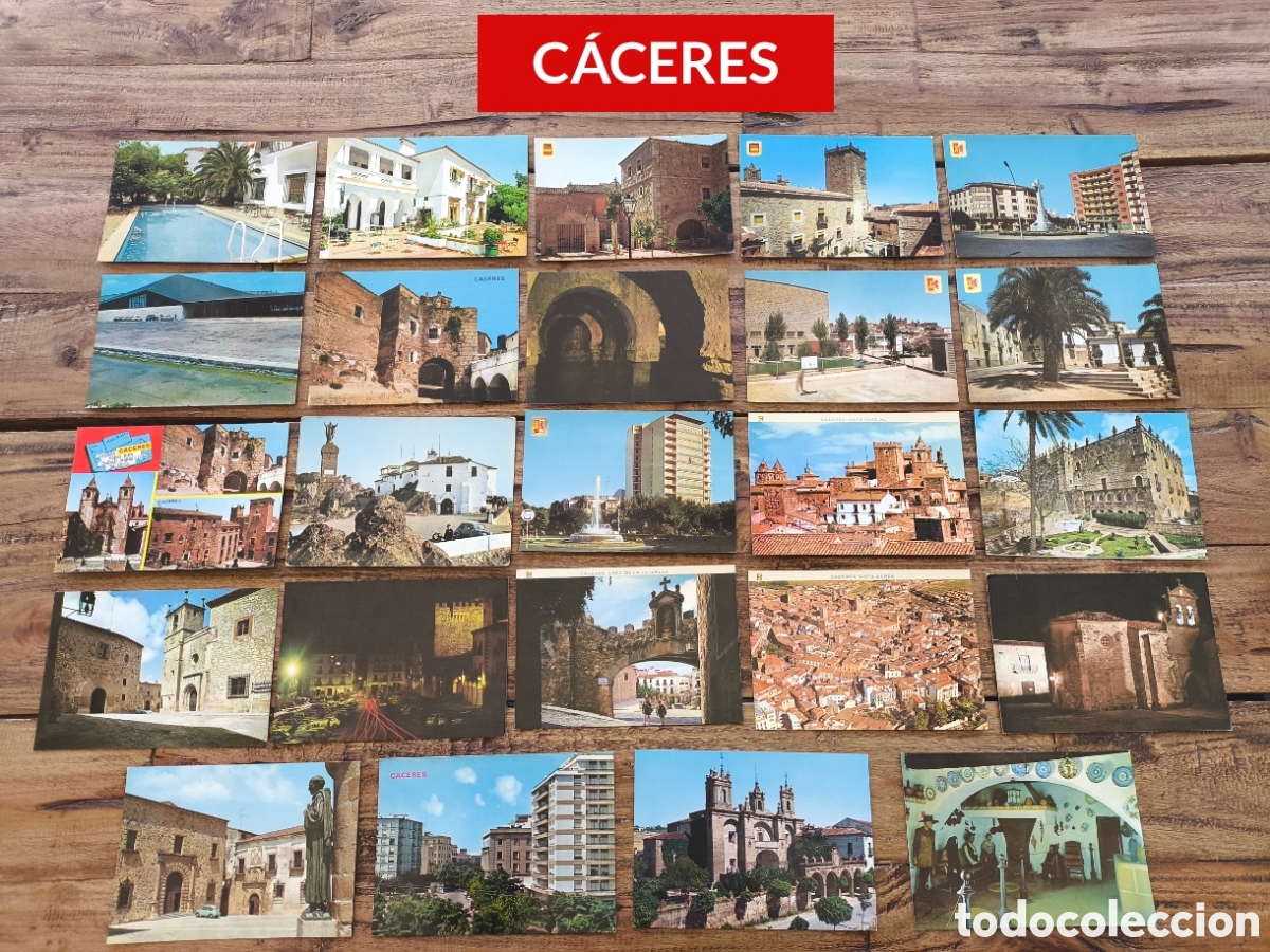 Postales: Lote 205 postales Extremadura C&aacute;ceres Badajoz M&eacute;rida Zafra Trujillo Alc&aacute;ntara Guadalupe Coria ....