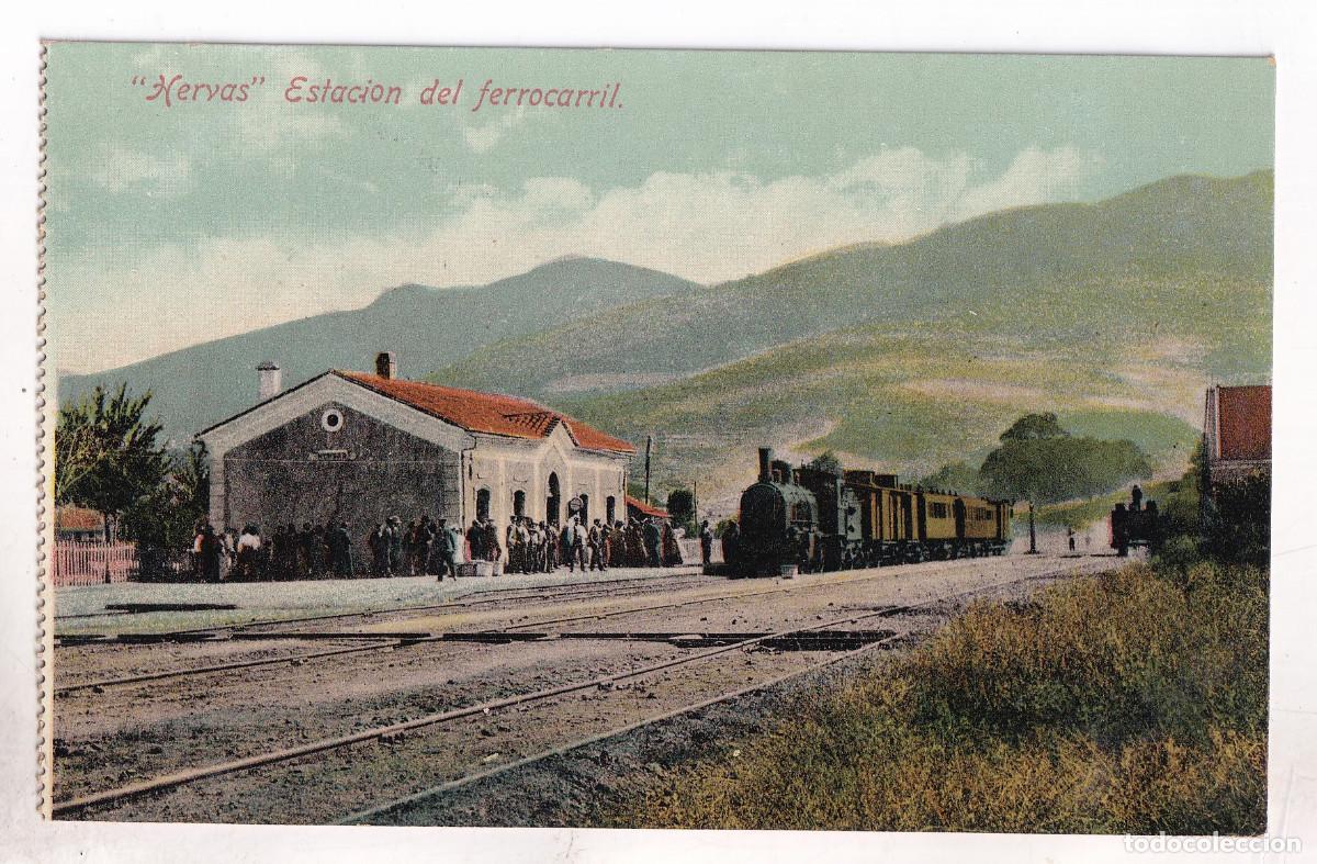 Postales: POSTAL. HERV&Aacute;S. ESTACI&Oacute;N DEL FERROCARRIL. C&Aacute;CERES