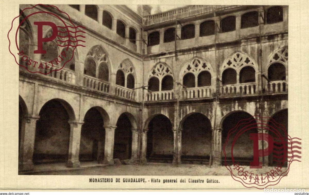 Postales: CACERES. GUADALUPE. CLAUSTRO GOTICO.
