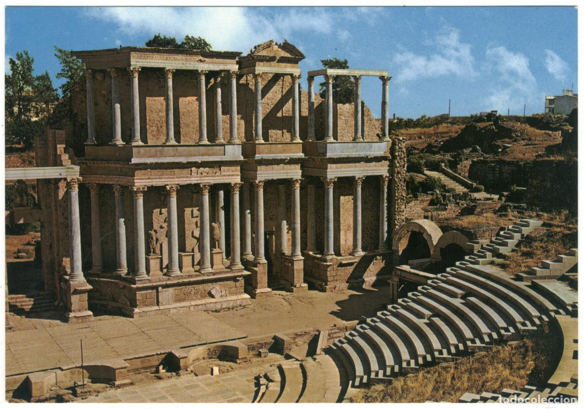Postkarten: M&Eacute;RIDA (Badajoz)_Teatro Romano, escena_Garc&iacute;a Garrabella. 23 / Teatros romanos Hispania
