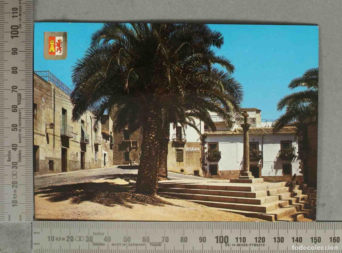 Postales: POSTAL. C&aacute;ceres - Plaza de Santa Clara - Comercial Escudo de Oro