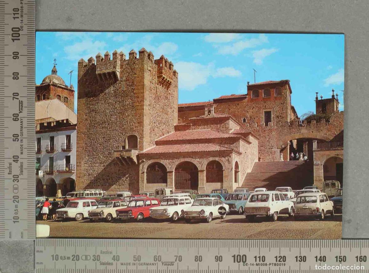 Postales: POSTAL. CACERES. Plaza del General Mola y torre de Bujaco