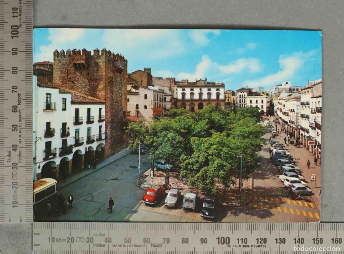 Postales: POSTAL. C&aacute;ceres - Plaza Mayor - Torre de Bujaco