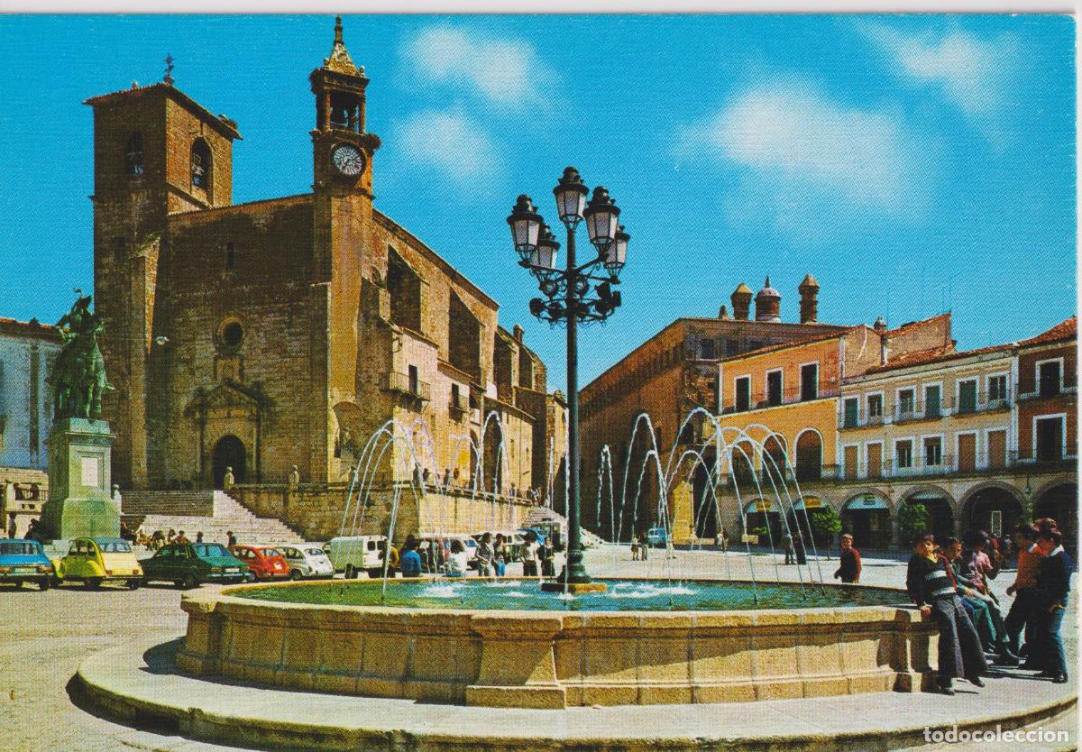 Postales: TRUJILLO (C&Aacute;CERES) PLAZA MAYOR E IGLESIA DE SAN MARTIN &ndash; EDICIONES ARRIBAS N&ordm;41 &ndash; S/C