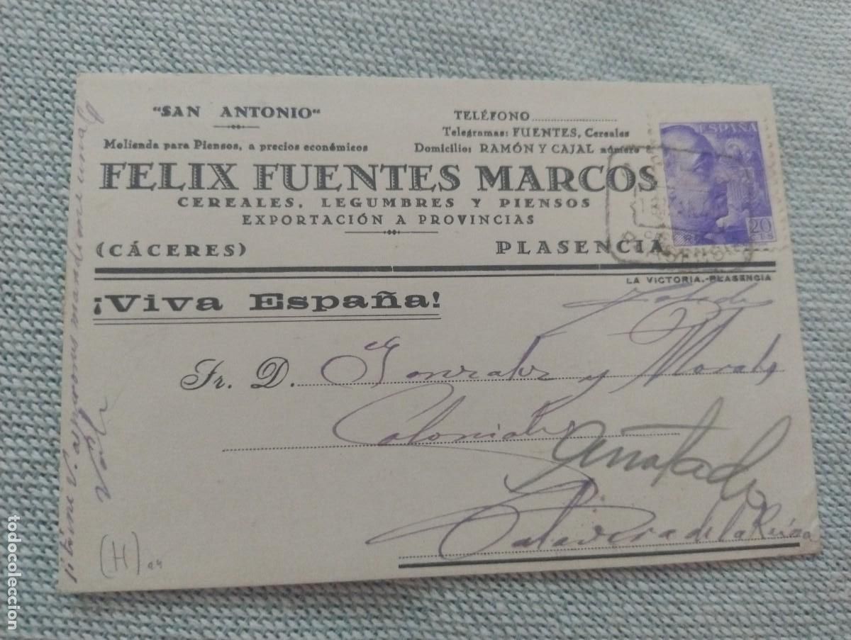 Postales: San Antonio. Felix Fuentes Marcos. Cereales, legumbres, etc Plasencia. C&aacute;ceres. Patri&oacute;tica.