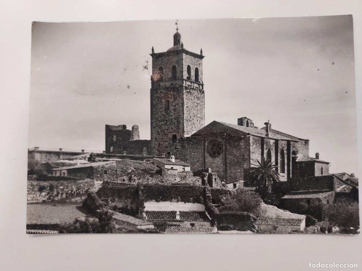 Postales: POSTAL TRUJILLO IGLESIA DE SANTA MARIA. CIRCULADA 1965. CACERES. MATASELLOS MONASTERIO YUSTE