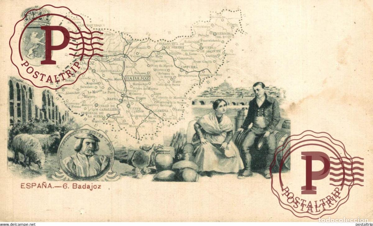 Postales: PROVINCIA DE BADAJOZ. MAPA MAP