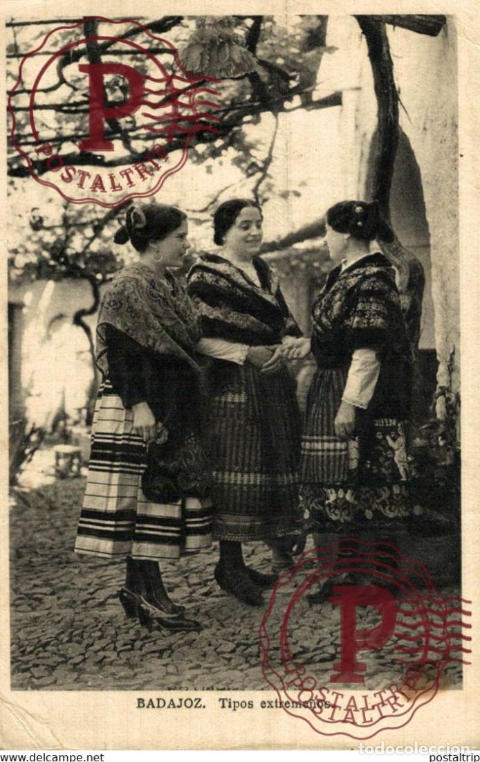 Postales: BADAJOZ. TIPOS EXTREME&Ntilde;OS. - Foto 1