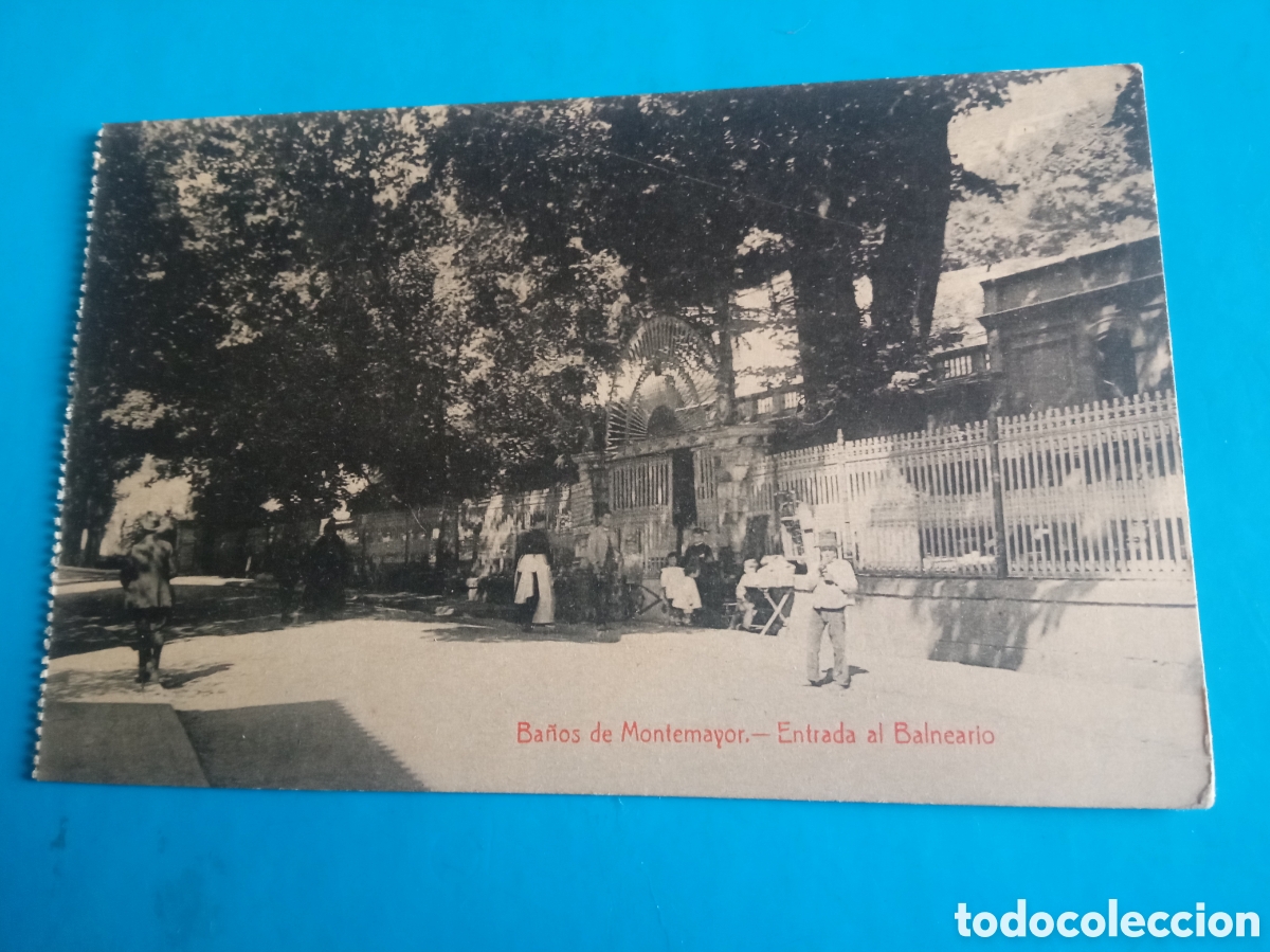 Postales: Antigua postal fotogr&aacute;fica, Ba&ntilde;os de Montemayor (C&aacute;ceres) Entrada al Balneario