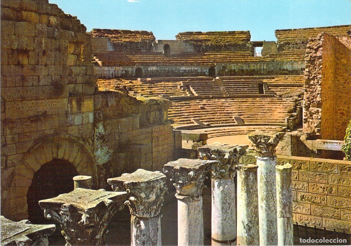 Postales: Postal del Anfiteatro Romano de M&eacute;rida