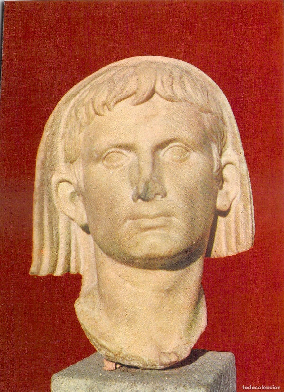Postales: Postal de M&eacute;rida: Cabeza de Octavio Augusto en el Museo Arqueol&oacute;gico
