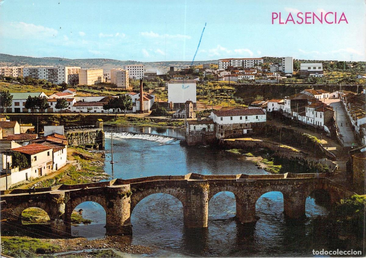 Postales: Postal de Plasencia, vista del Puente Romano y ciudad