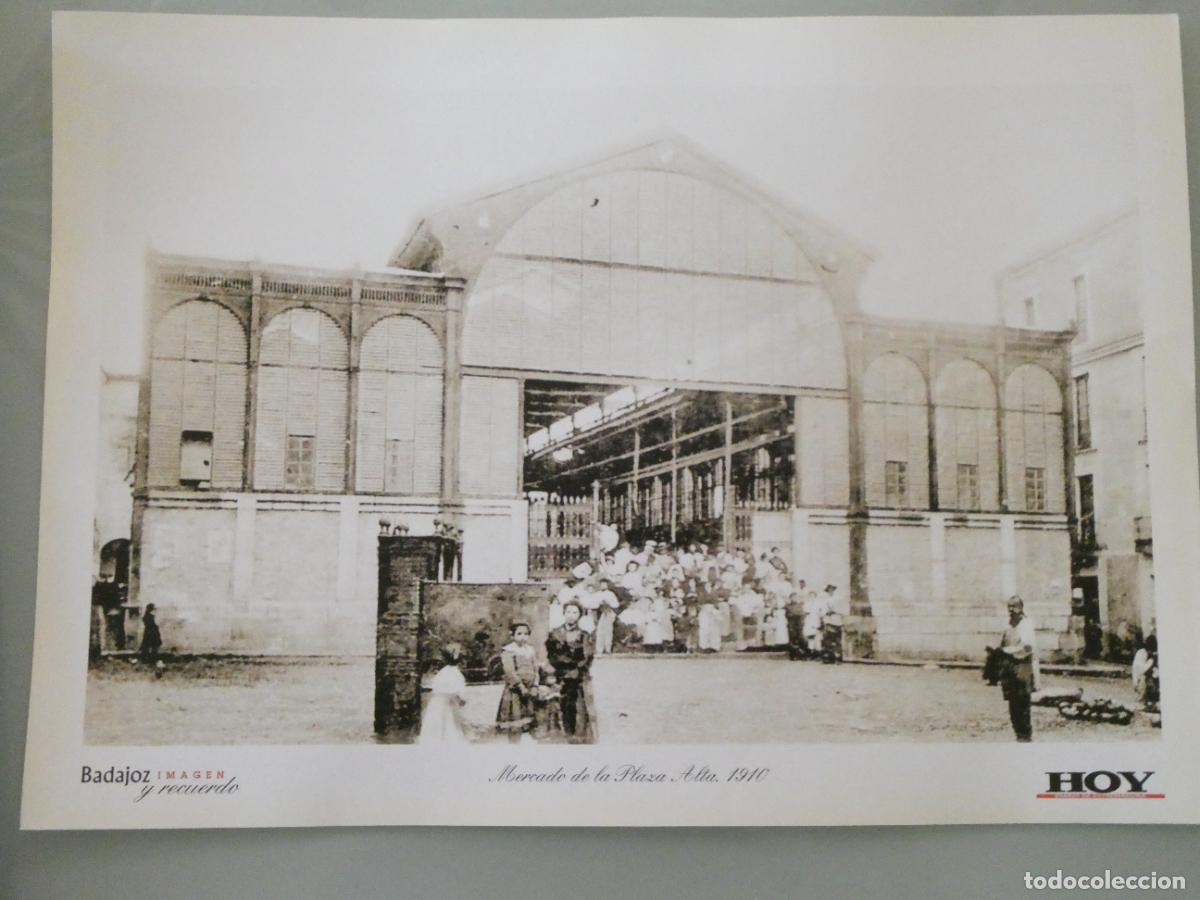 Postales: L&Aacute;MINA FOTO FOTOGRAF&Iacute;A FACS&Iacute;MIL BADAJOZ IMAGEN Y RECUERDO. MERCADO PLAZA ALTA 1910 34X24CM 17