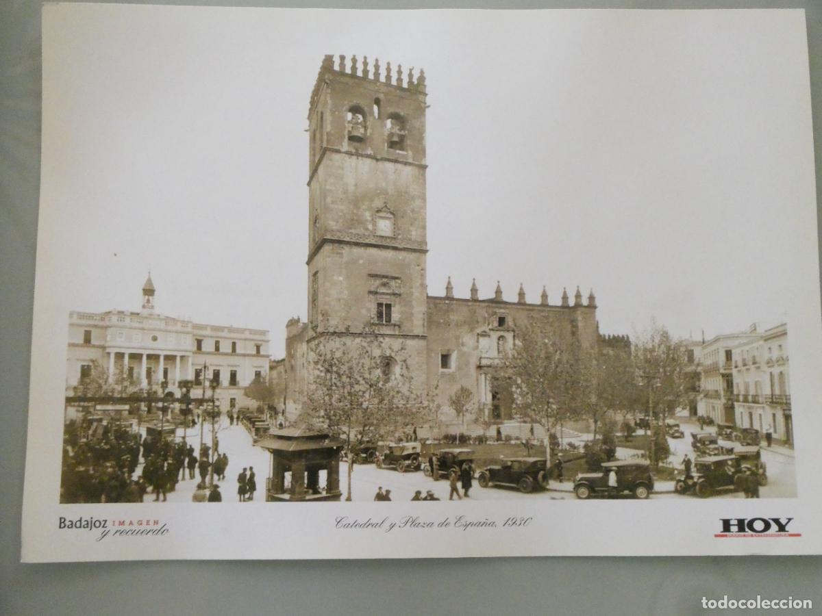 Postales: L&Aacute;MINA FOTO FOTOGRAF&Iacute;A FACS&Iacute;MIL BADAJOZ IMAGEN Y RECUERDO. CATEDRAL PLAZA ESPA&Ntilde;A 1930 34X24CM 18