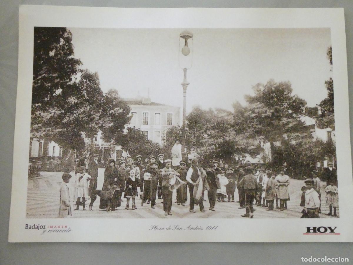 Postales: L&Aacute;MINA FOTO FOTOGRAF&Iacute;A FACS&Iacute;MIL BADAJOZ IMAGEN Y RECUERDO. PLAZA DE SAN ANDR&Eacute;S 1914 34X24CM 19
