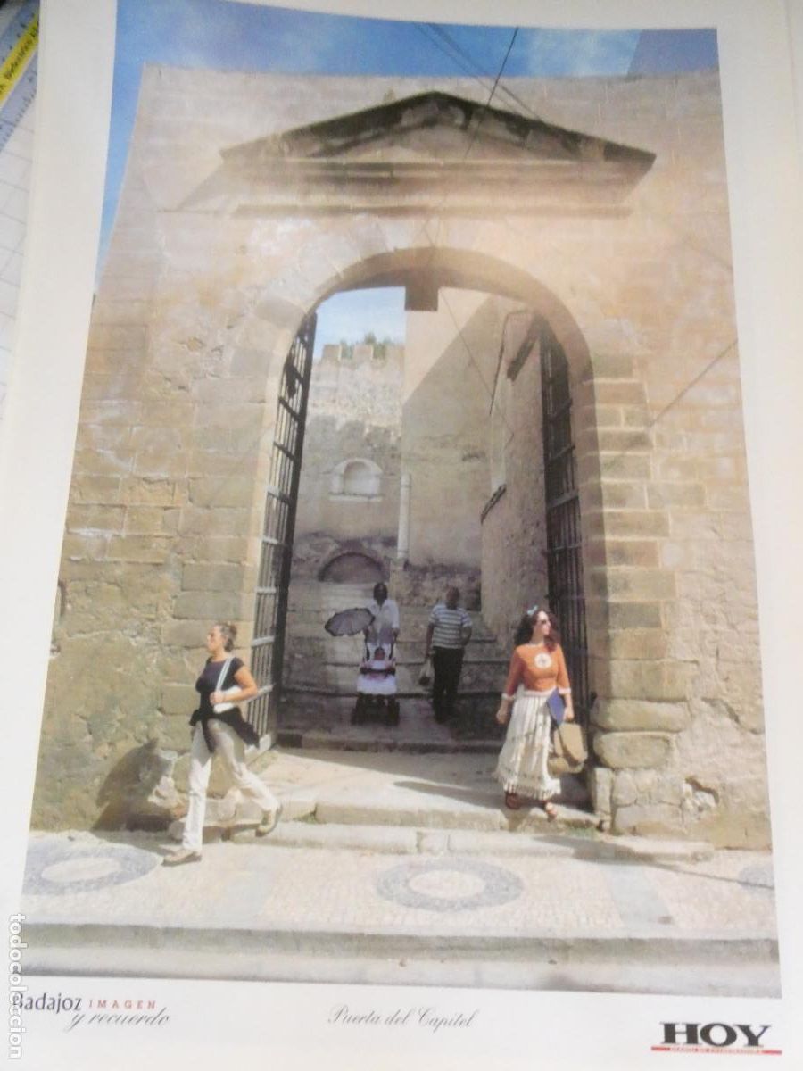 Postales: L&Aacute;MINA FOTO FOTOGRAF&Iacute;A BADAJOZ IMAGEN Y RECUERDO. PUERTA DEL CAPITEL 34X24CM 35