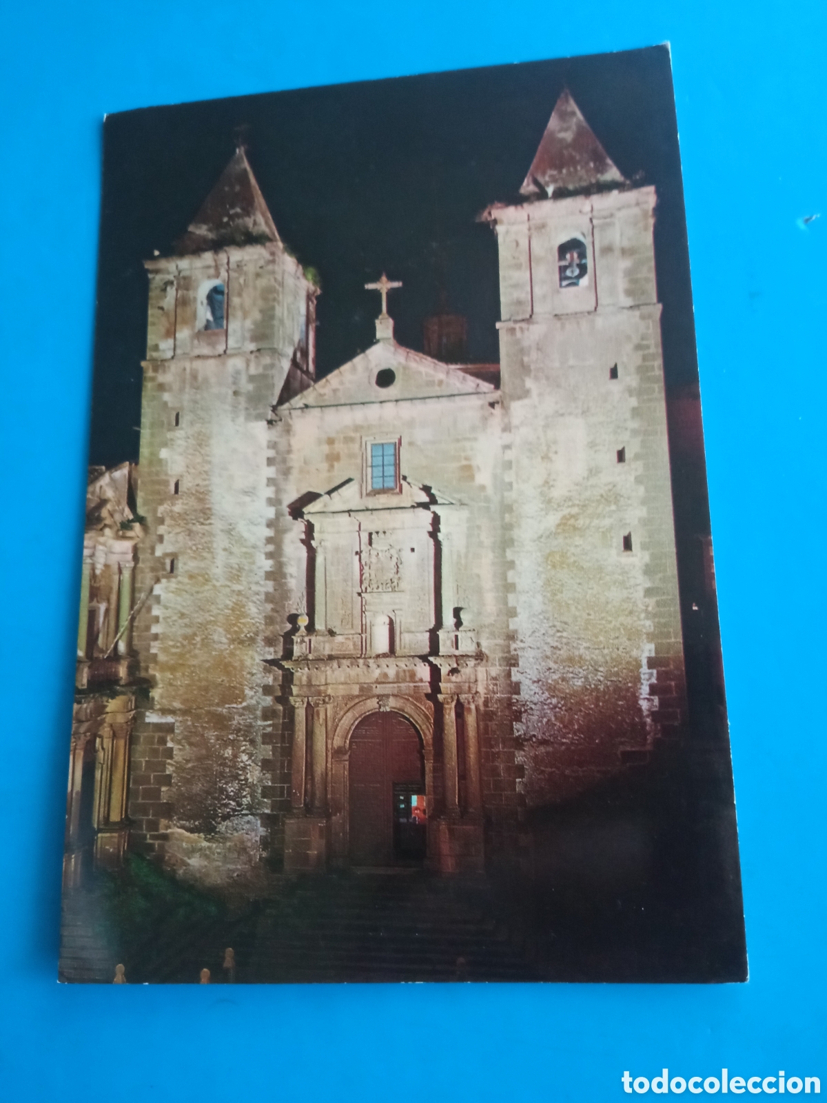 Postales: Antigua postal fotogr&aacute;fica, C&aacute;ceres, Iglesia de San Francisco Javier, Nocturna