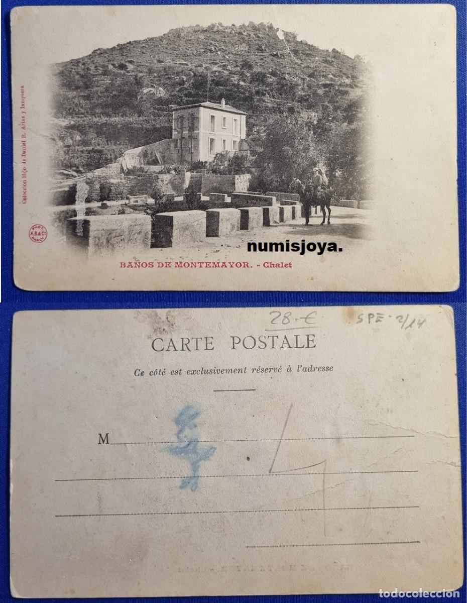 Postales: Postal Ba&ntilde;os de MONTEMAYOR, CACERES (Espa&ntilde;a) a&ntilde;o 1900. CHALET. RARA.
