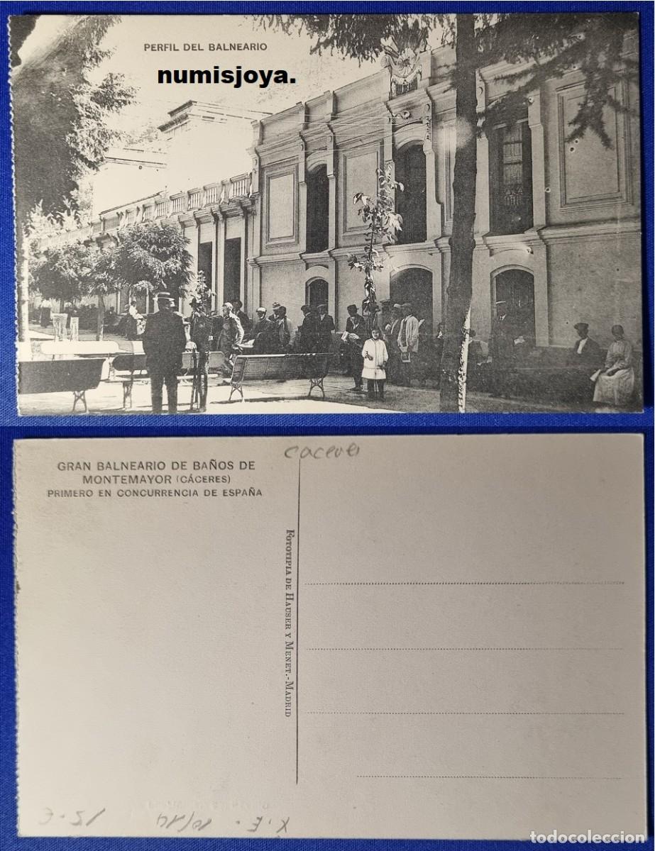 Postcards: Postal Ba&ntilde;os de MONTEMAYOR (Espa&ntilde;a) a&ntilde;o 1910. PERFIL DEL BALNEARIO. HAUSER Y MENET. RARA.