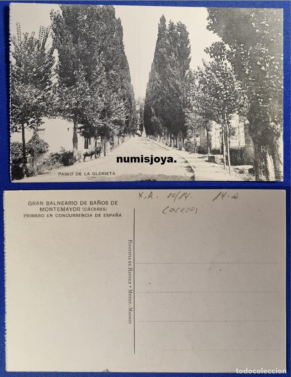Postais: Postal Ba&ntilde;os de MONTEMAYOR (Espa&ntilde;a) a&ntilde;o 1910. PASEO DE LA GLORIETA. HAUSER Y MENET.