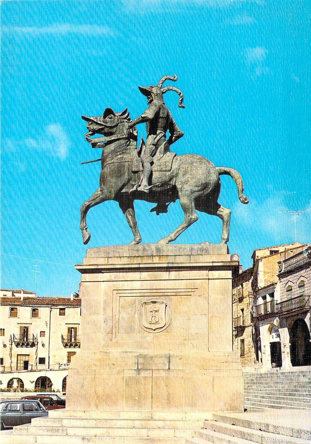 Postales: Postal de la estatua de Francisco Pizarro en Trujillo, C&aacute;ceres