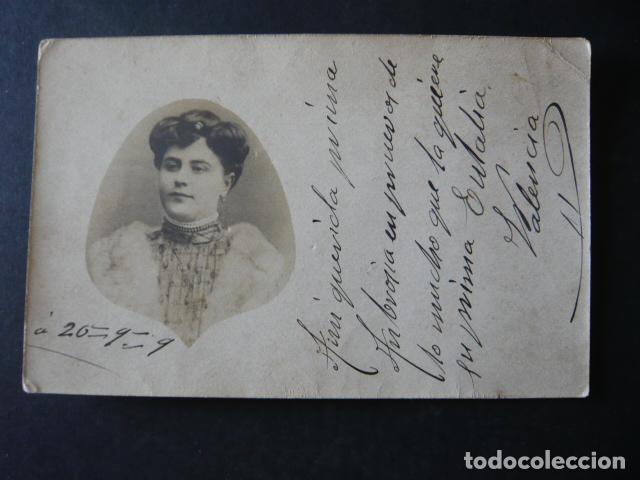 Postales: FUENTE DEL MAESTRE BADAJOZ RETRATO DE EULALIA VALENCIA 1909 POSTAL FOTOGRAFICA