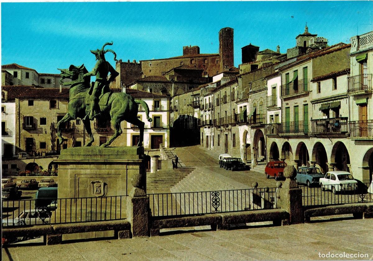 Postales: POSTAL MODERNA DE EXTREMADURA. TRUJILLO. PLAZA MAYOR. MONUMENTO A PIZARRO. P-EXT-284