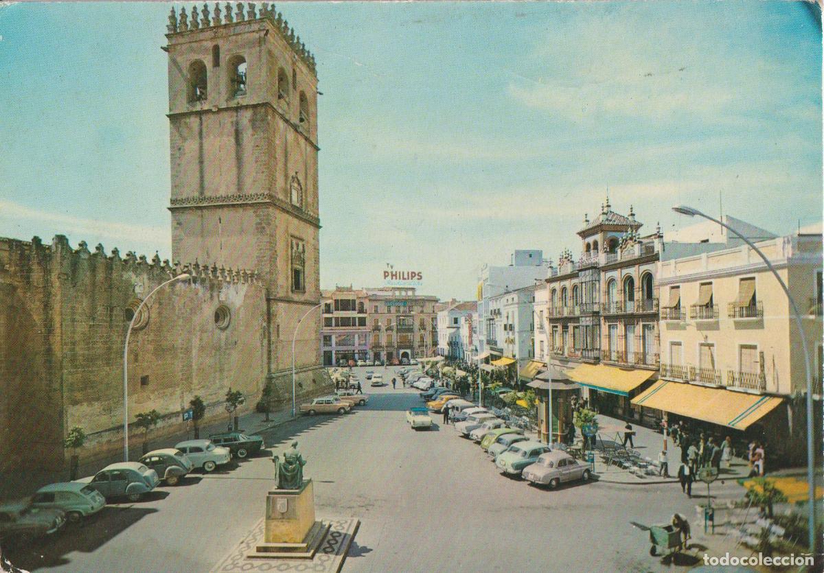 Postales: BADAJOZ, PLAZA DE ESPA&Ntilde;A Y TORRE DE LA CATEDRAL - EDICIONES ARRIBAS 2023 - S/C