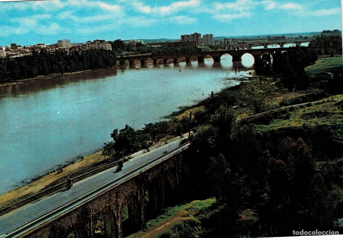 Postales: POSTAL MODERNA DE EXTREMADURA. BADAJOZ. RIO GUADIANA Y VISTA PARCIAL. P-EXT-307