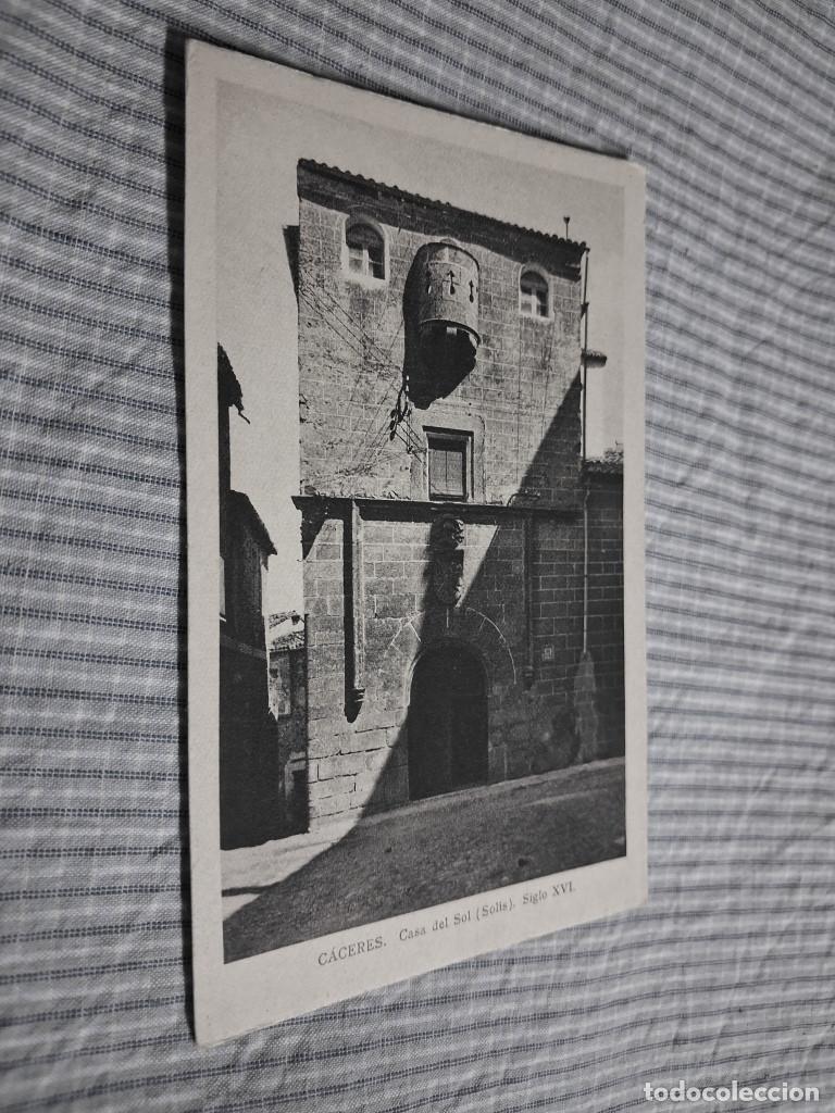 Postales: Postal antigua Extremadura. C&aacute;ceres. Casa del Sol. Sol&iacute;s. M. Arribas.