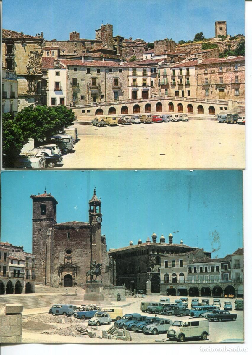 Postales: TRUJILLO-PLAZA MAYOR- 2 POSTALES -A&Ntilde;OS 60