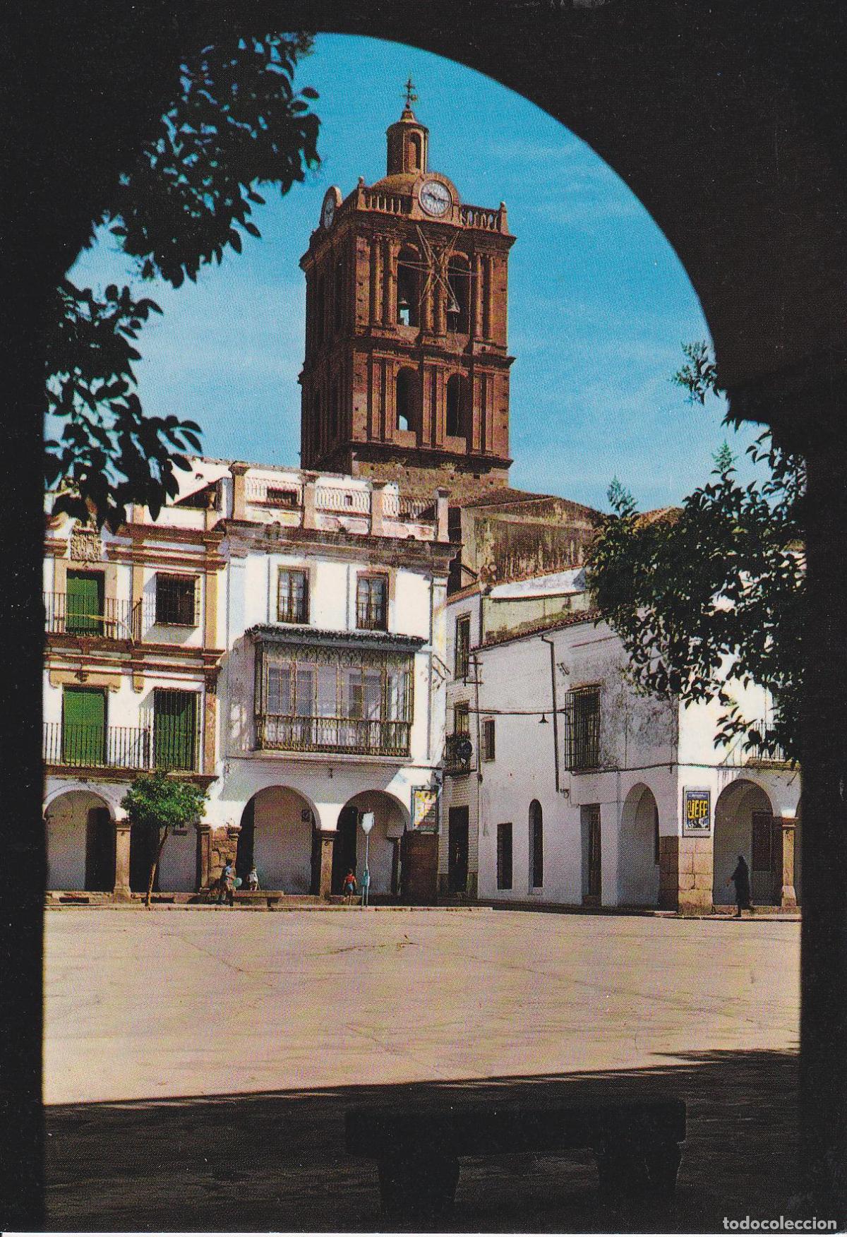 Postales: ZAFRA (BADAJOZ) PLAZA CHICA, TORRE DE LA COLEGIATA DE LA CANDELARIA AL FONDO &ndash; S/C